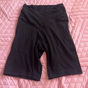 Offline by aerie cross waisted biker shorts.